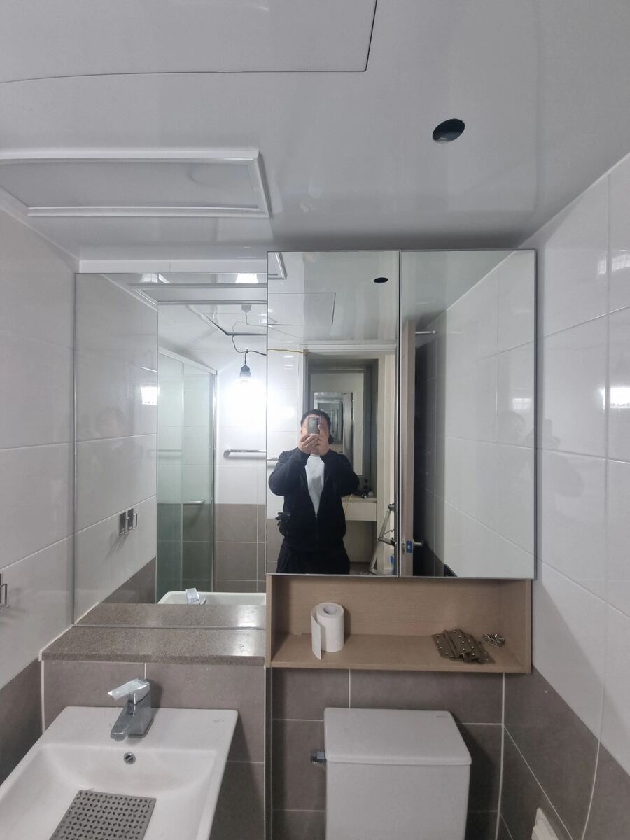 송파구 욕실장 거울 교체 시공 후